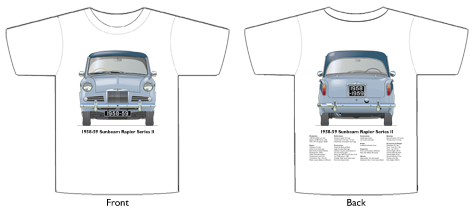Sunbeam Rapier Series II 1958-59 T-shirt Front & Back